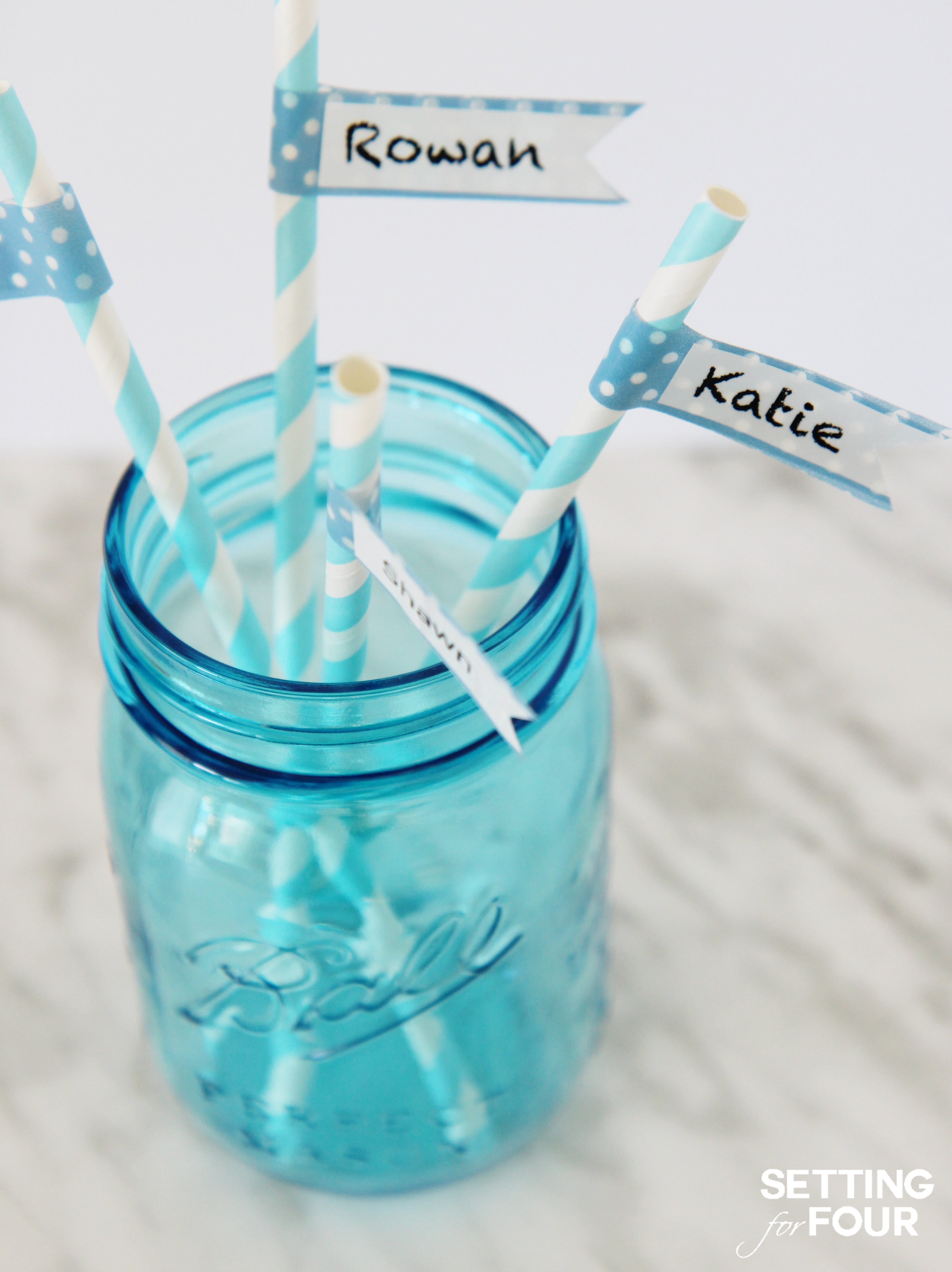 How to Make FUN DIY Party Straws with personallized names! No more drink mix ups! www.settingforfour.com