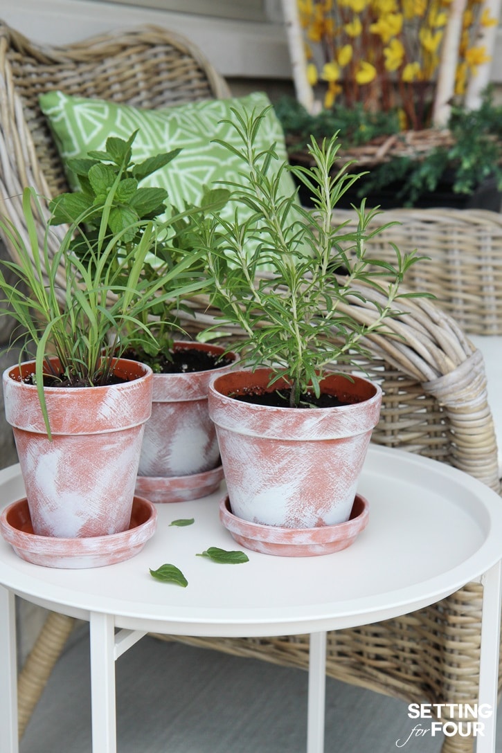 EASY DIY distressed plant pots - perfect for flowers, succulents and herbs!