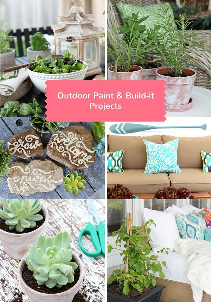 6 Beautiful Exterior Home Decor Ideas: See how to make these gorgeous OUTDOOR PAINT AND BUILD-IT DIY PROJECTS to decorate your porch, deck, patio or balcony!