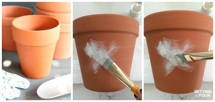 See how to make easy DIY Aged Terra Cotta Plant Pots for your home and outdoor garden. For herbs, flowers and succulents!