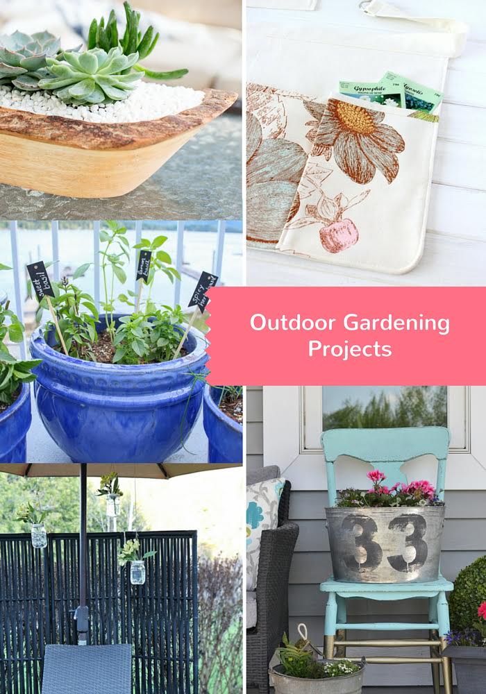 See 5 gorgeous outdoor diy gardening projects to make! Ideas using succulents, herbs and flowers!