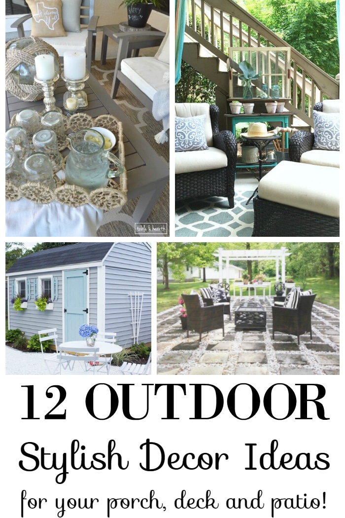 Add summer coziness and relaxed beauty to your outdoor spaces with these 12 stylish DIY decor ideas for your porch, deck and patio! www.settingforfour.com