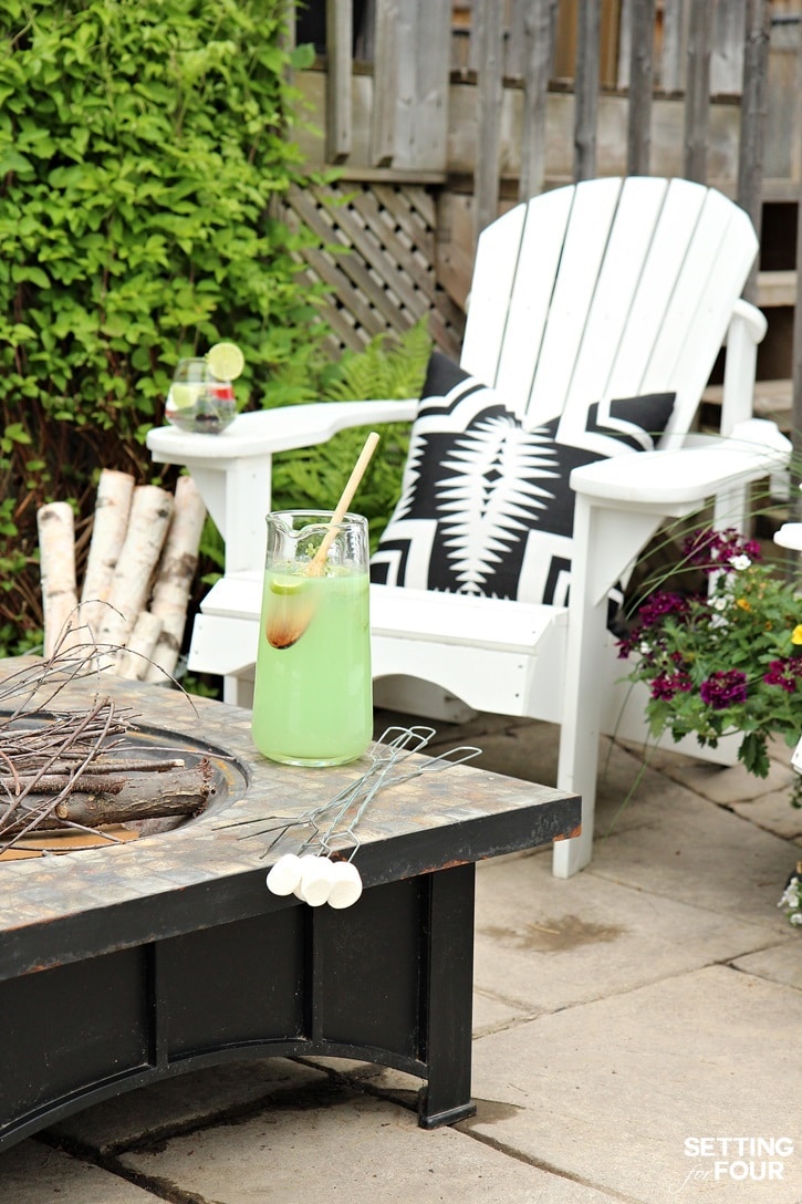 Fire pit seating and outdoor decor ideas.