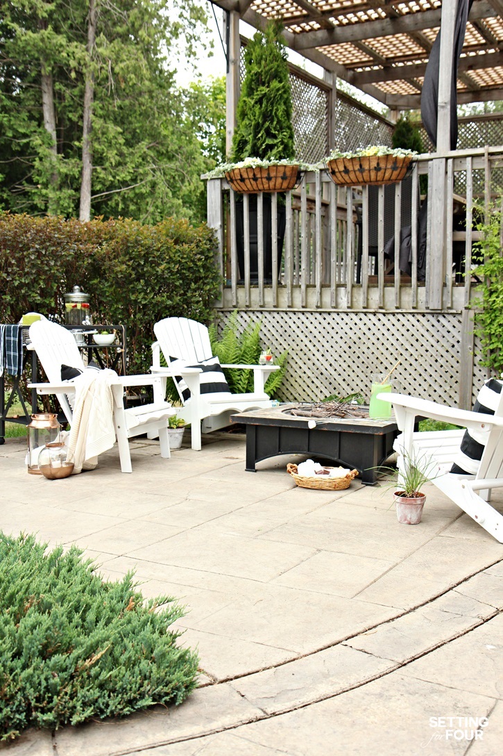 Fire pit seating area.