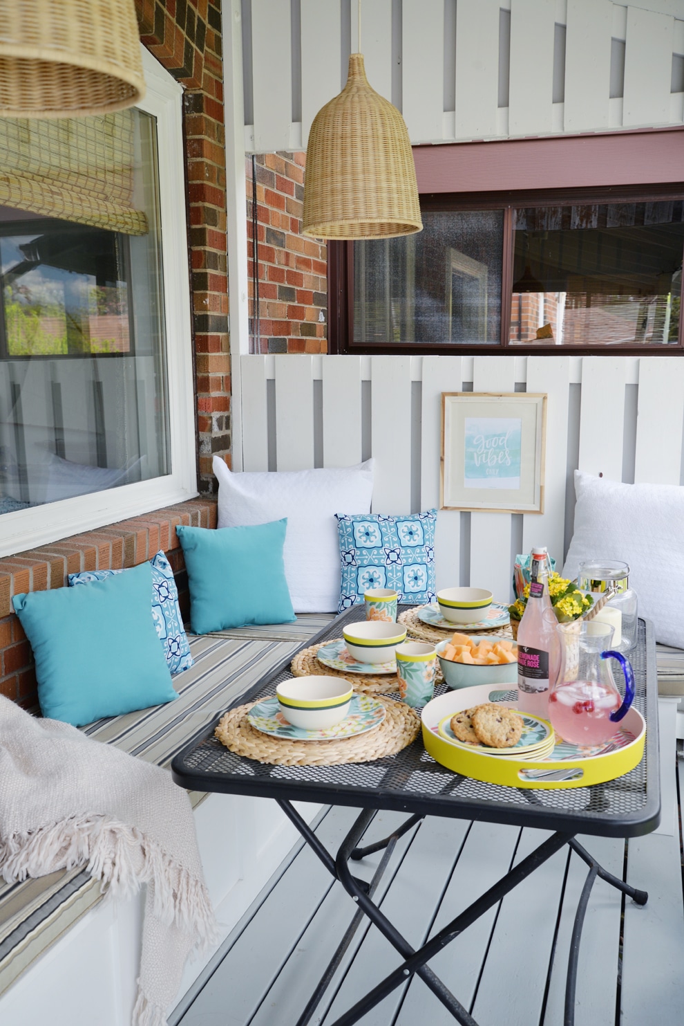 Outdoor Decor Idea Number 9: Add benched seating, instead of chairs, to your outdoor dining area: Porch Decorating Ideas 