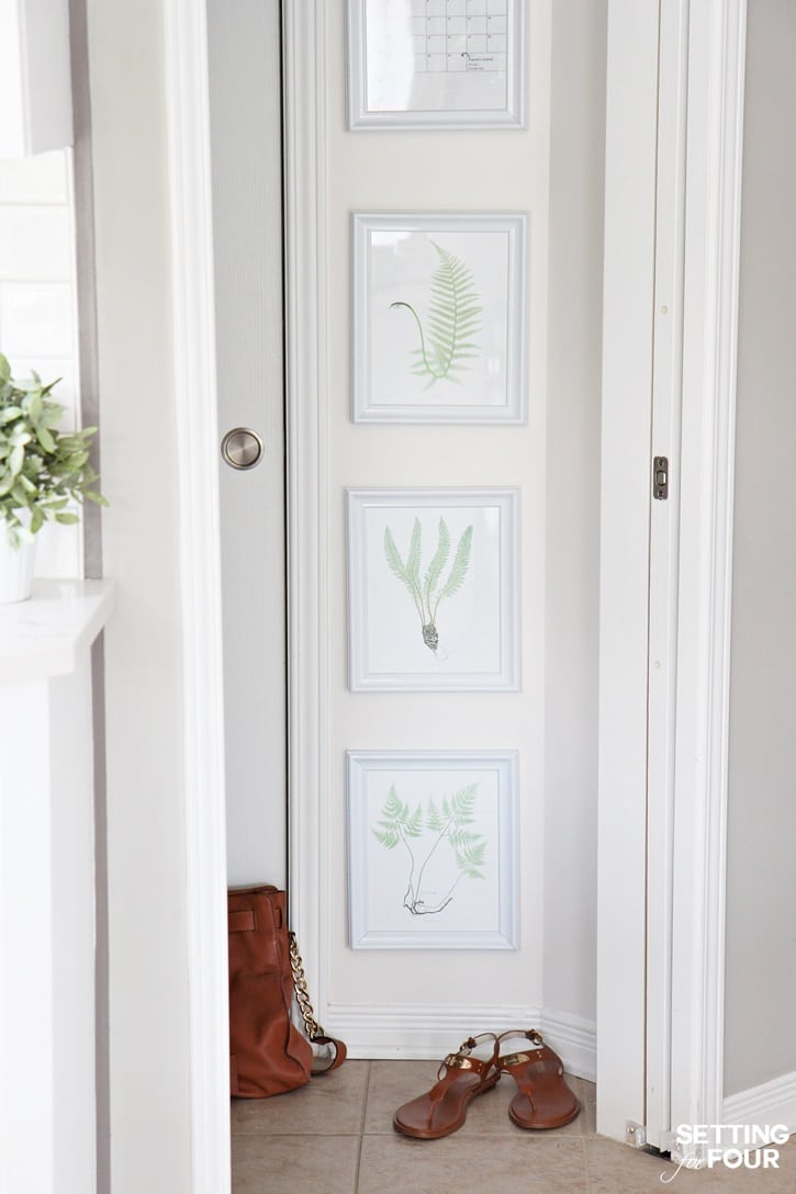 See how to tackle a narrow wall and decorate it with this botanical art gallery! Quick and easy!