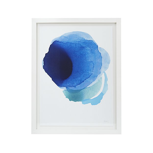 Add on trend color indigo blue to your home with abstract art like this! Such an easy way to add style and update your space!