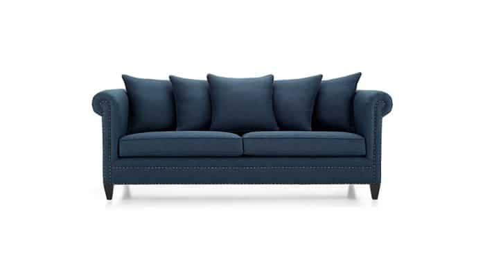 A blue sofa is a stunning way to add stylish and timeless color to a home. It's still a neutral look that pairs well with gray, cream, black and white!