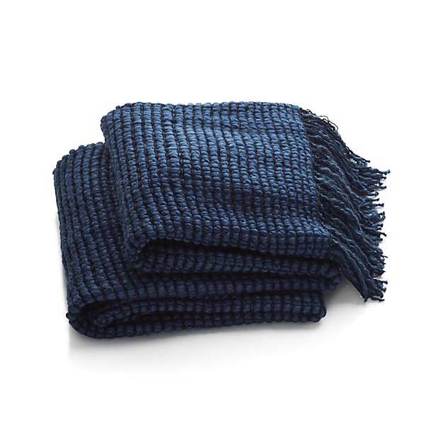 Chunky knit blue throw - add this to a sofa or accent chair to instantly update your home. 