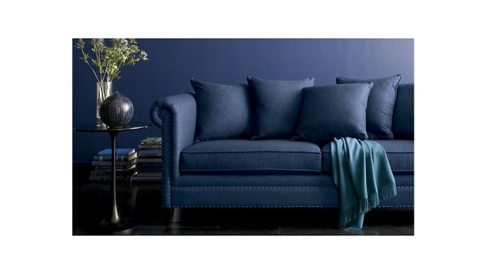 So stylish! Indigo blue paint color for a living room. Color inspiration for the home.