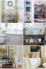 Get these 15 CREATIVE Ways to Use and Style a Bar Cart and get ideas on how to use them in kitchens, dining rooms, bathrooms and bedrooms!