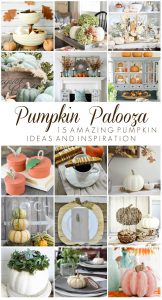 Fill your home with the sights and scents of Fall with these 15 beautiful pumpkin decor ideas and easy pumpkin recipes! It's a Pumpkin Palooza celebration including gorgeous pumpkin home decor, fun crafts & DIY projects and yummy pumpkin recipes for Fall and Thanksgiving! #fall #autumn #thanksgiving #pumpkin