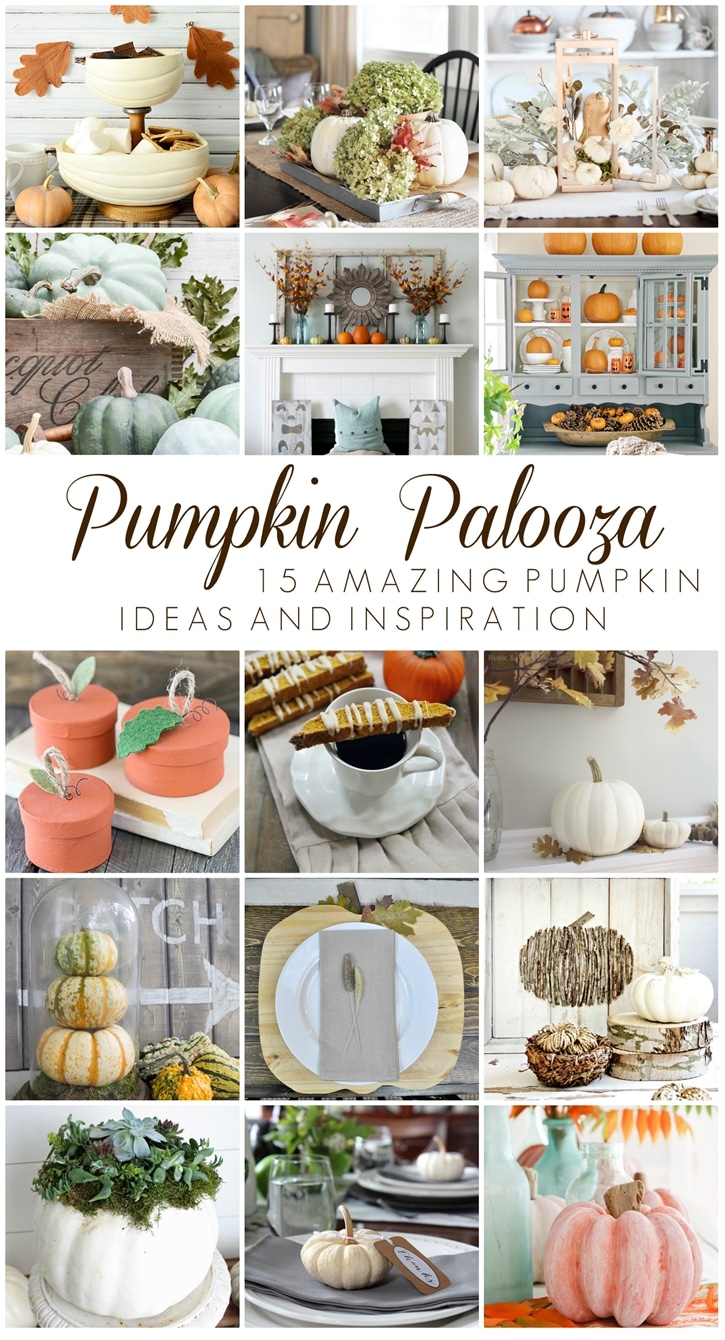 Pumpkin Palooza! See 15 bloggers' amazing PUMPKIN home decor ideas, fun pumpkin crafts, DIY projects and yummy pumpkin recipes for the Fall!
