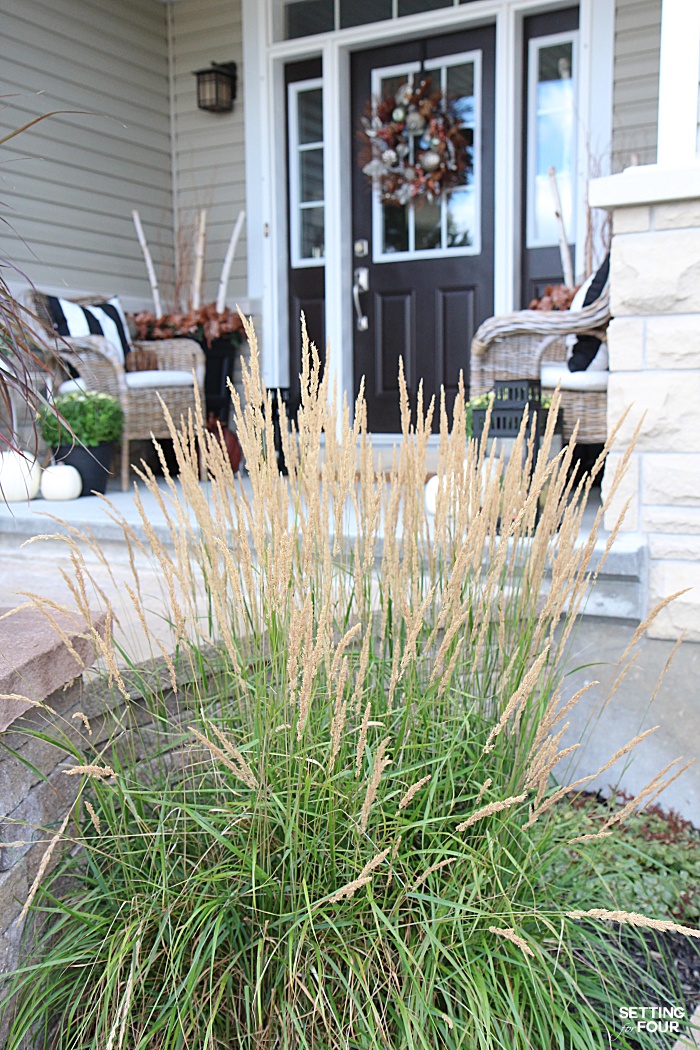 Welcome to my Fall Home Tour Part 2 - my Fall Front Porch! See my Fall garden and ornamental grasses.