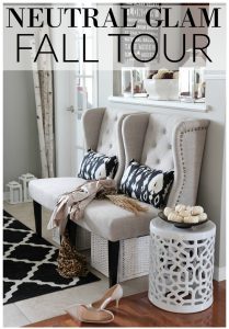 See this design blogger's neutral glam fall home tour with simple, easy and cozy fall decorating ideas for a neutral color scheme.