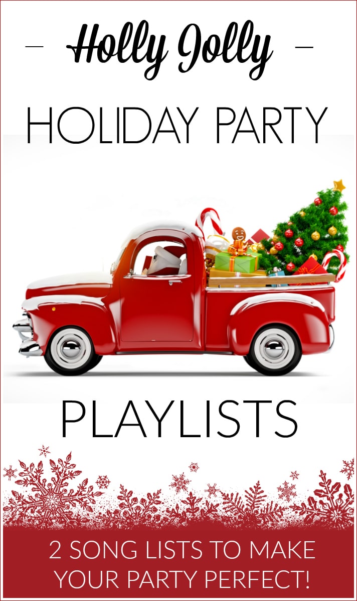 Put the HO HO HO! in your upcoming Christmas parties with these Holly Jolly Holiday Party Playlists including 2 fun FREE Spotify song lists to make your party perfect!