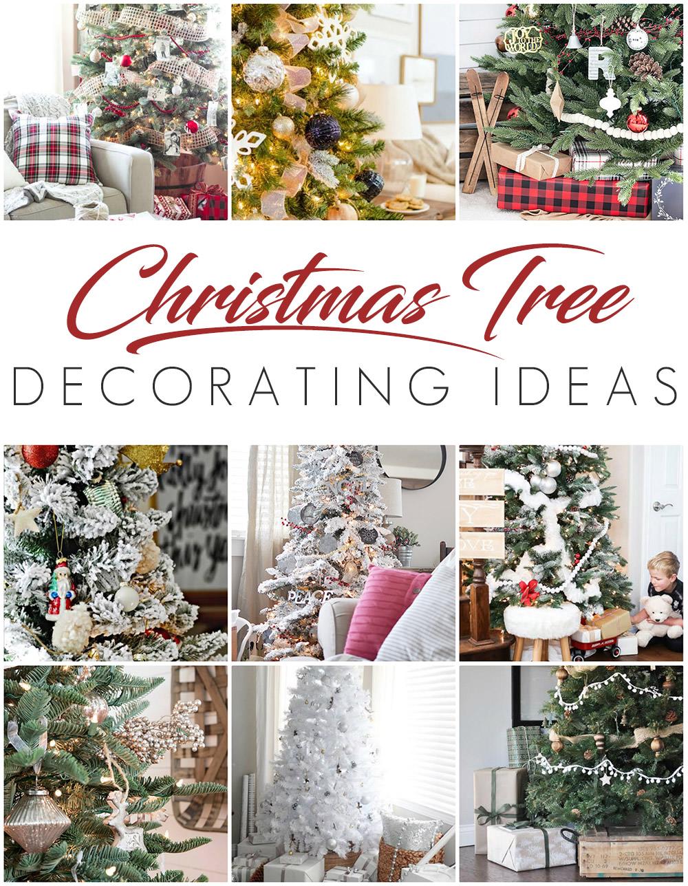 See these 9 beautiful Christmas tree decorating ideas for lots of holiday home decor inspiration! Includes lots of styles including: rustic, neutral, red and white, glam, gold, navy and more!