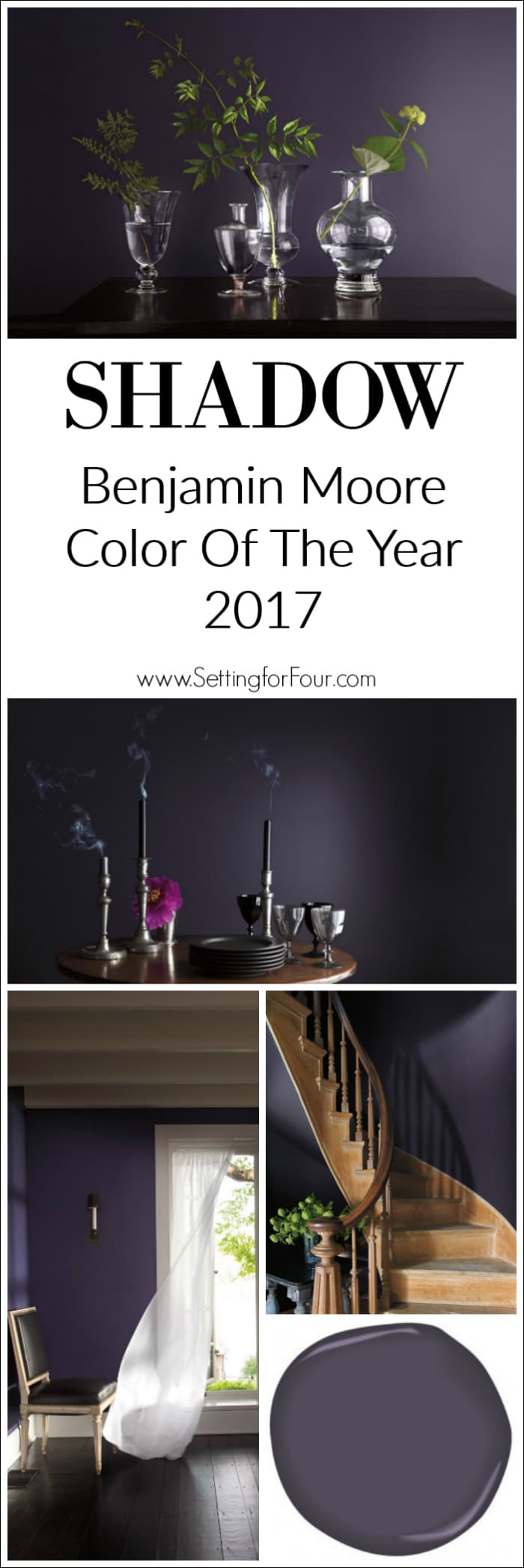 For your home: Looking for a paint color to paint your next room? See why I love Shadow BM 2117-30: Benjamin Moore's Color of the Year 2017 and how it looks in real rooms!