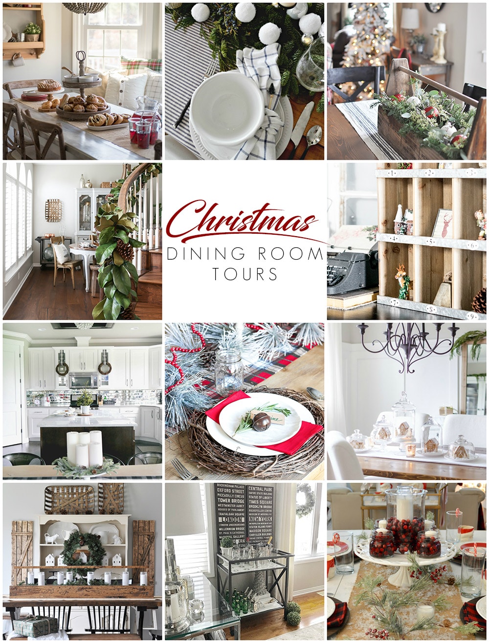 See 11 home design bloggers dining room tours decorated for Christmas! Check out all of the festive holiday interior decor ideas and tips!