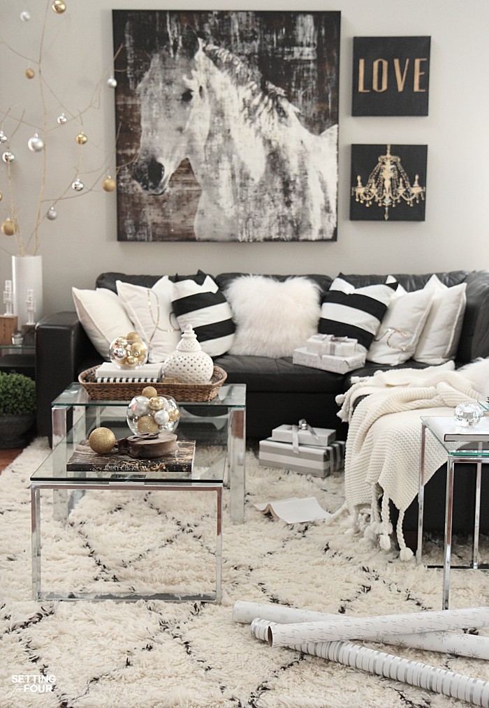 See my Neutral and Elegant Christmas Home Tour and my family room decorating tips!