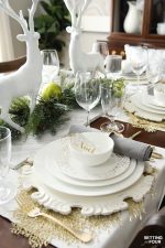 Holiday Home Decor Idea: See this design blogger's elegant HOLIDAY CHIC table setting Ideas and an exciting Mikasa Dinnerware Giveaway - sponsored - to win one 16 piece dinnerware set!