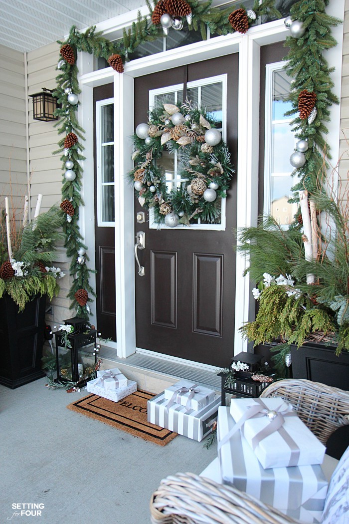 Christmas home decor ideas: See my Neutral and Elegant Christmas Home Tour and my front porch Christmas decorating tips!