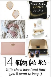 Looking for a fabulous gift for her? Check out these awesome gift ideas that she'll love to receive and that you'll want to keep for yourself! 14 Great gift ideas for your mother, sister, niece, cousin, teacher gifts and more!