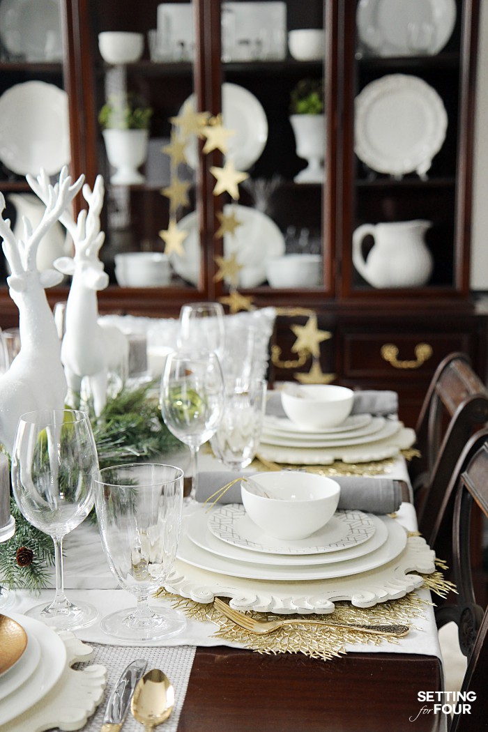 Holiday Home Decor Ideas: See this design blogger's elegant HOLIDAY CHIC tablescape and an exciting Mikasa Dinnerware Giveaway - sponsored - to win one 16 piece dinnerware set!