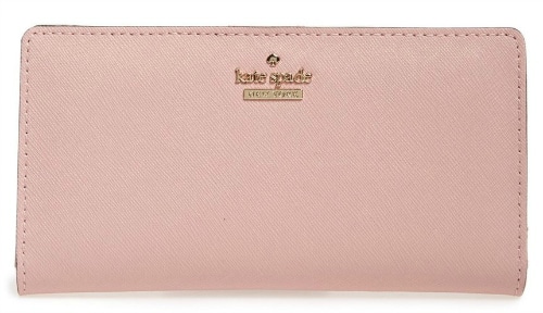 A new wallet is always a welcomed gift to receive or to get for yourself! This Kate Spade textured leather wallet in pretty blush pink has lots of pockets for bills and credit cards