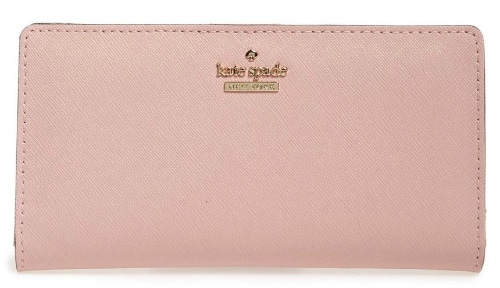 A new wallet is always a welcomed gift to receive or to get for yourself! This Kate Spade textured leather wallet in pretty blush pink has lots of pockets for bills and credit cards