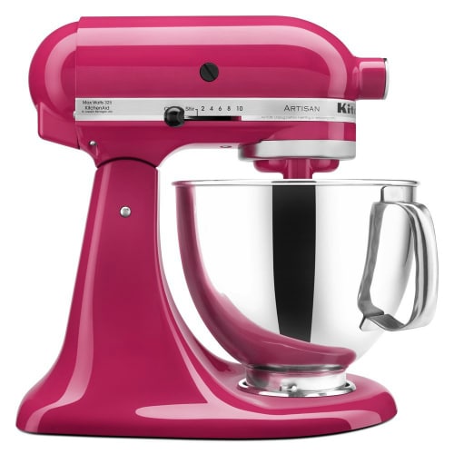 Kitchen Aid Artisan Mixer - looks good just sitting on the counter and better when whipping up recipes in the kitchen. It comes with 15 attachments too to make lots of different recipes and in 42 colors! 