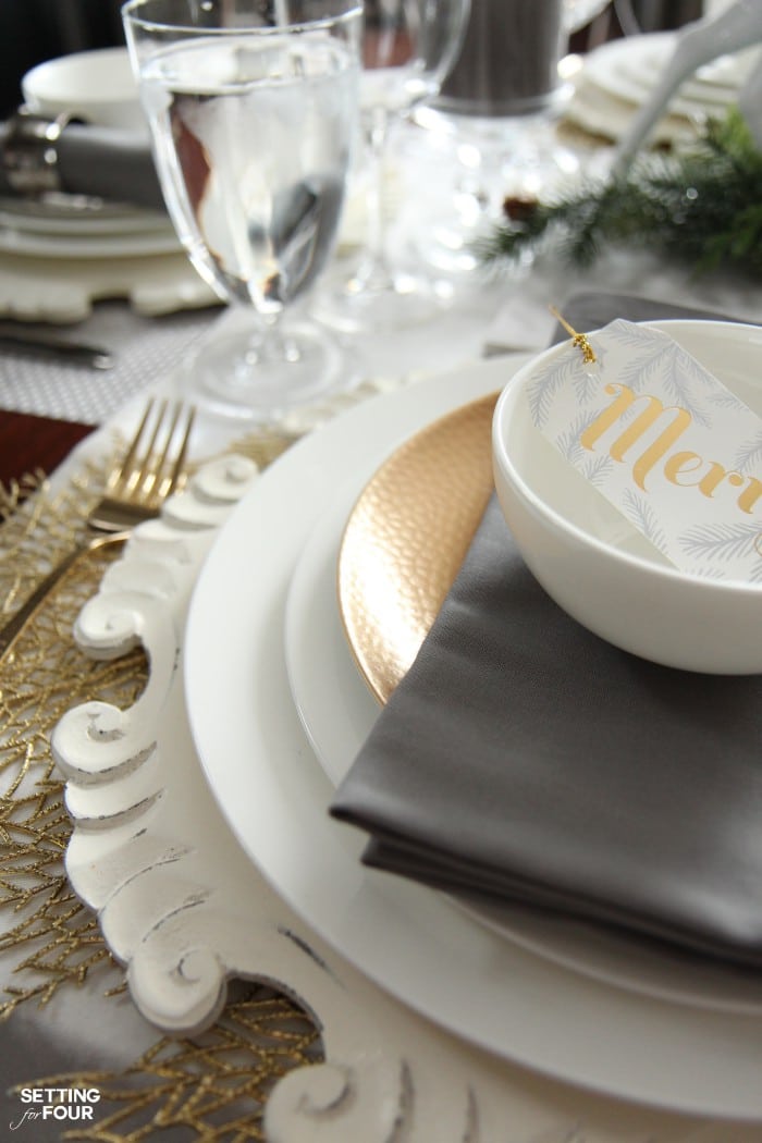 Holiday Home Decor Ideas: See this design blogger's elegant HOLIDAY CHIC dinner party table and an exciting Mikasa Dinnerware Giveaway - sponsored - to win one 16 piece dinnerware set!