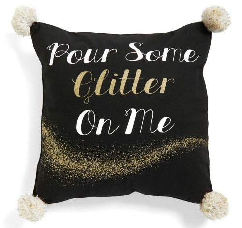 Pour some Glitter On Me Accent Pillow for the home- every girl needs more glitter in her life - that's my motto!