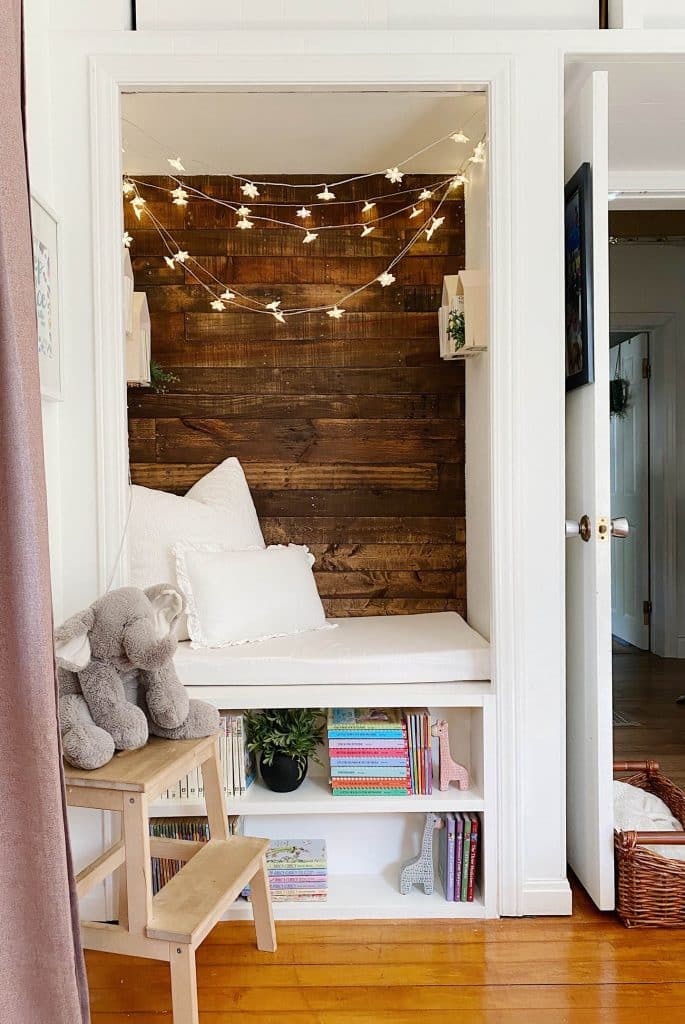 Cozy Closet Nook Idea - kids bedroom closet reading nook idea