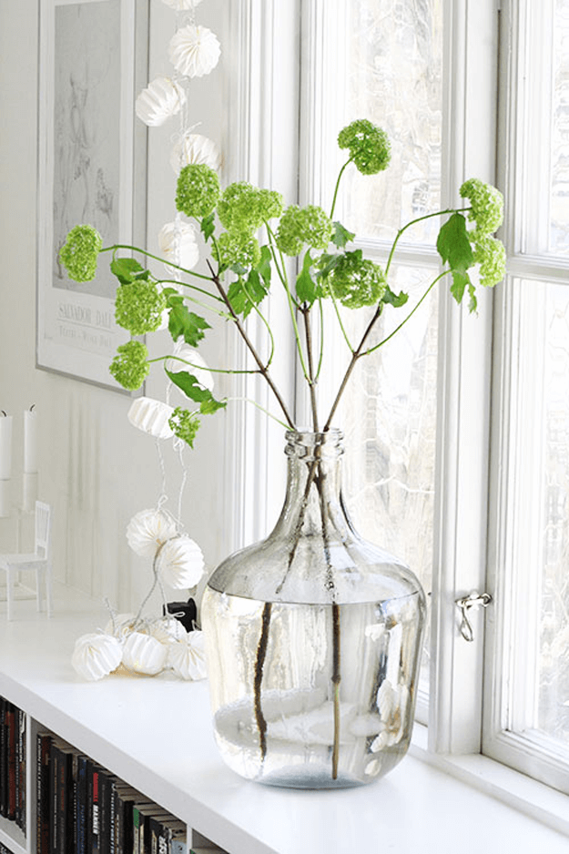 Decorate with Pantone Color of the Year 2017 GREENERY using flowers - green hydrangea.