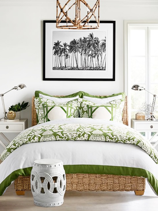 Add Pantone Color of the Year 2017 Greenery to your home with green bedding