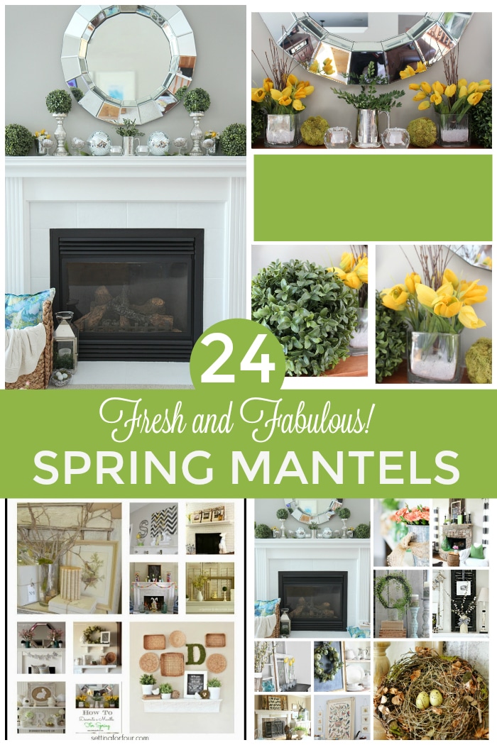 WOW! These 24 Fresh and Fabulous Spring Mantels are just what I need for decor inspiration! I was stuck on how to decorate my Spring mantel this year until I saw these GORGEOUS mantel decorating ideas! I'm so glad I found this!