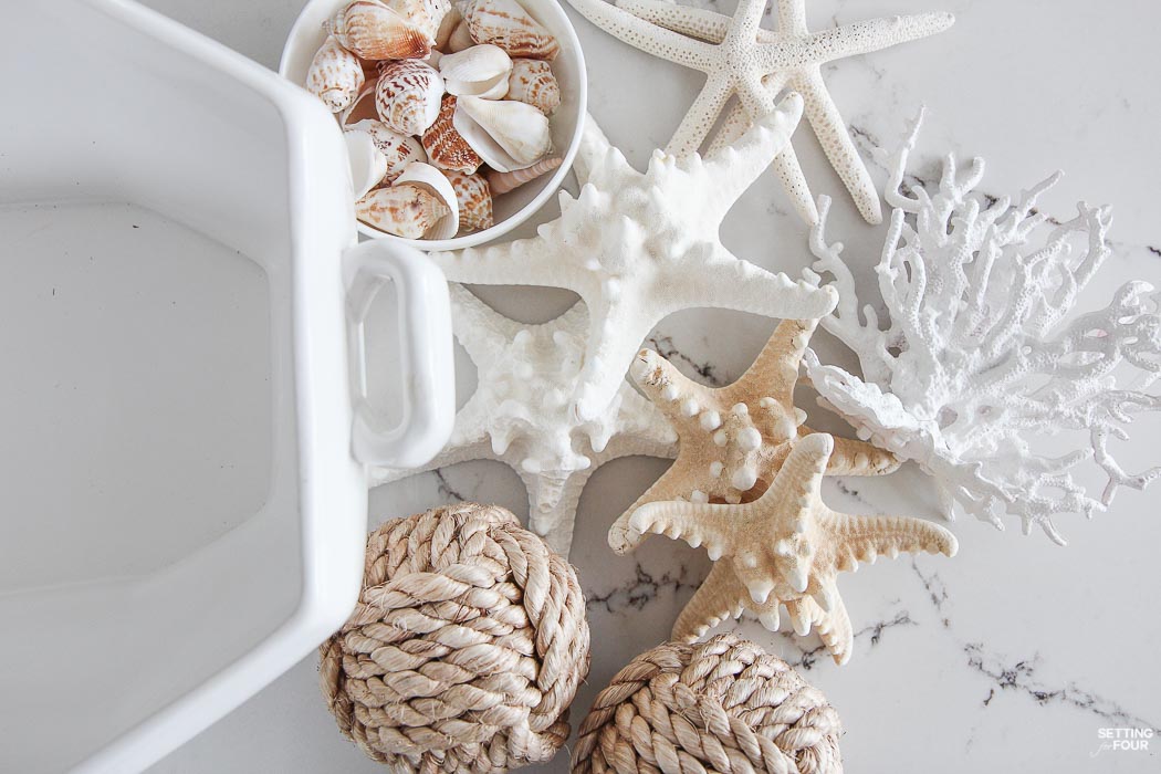 A Pretty Faux Coral Starfish Coastal Summer Centerpiece