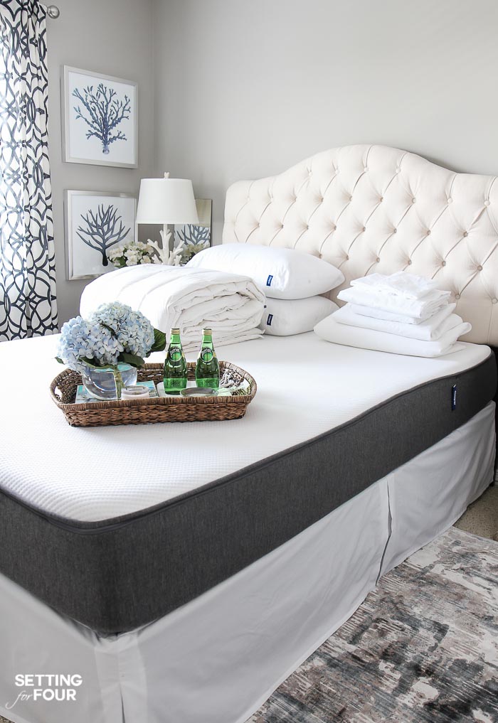 Cozy Guest Bedroom Essentials include a comfortable mattress like this one!