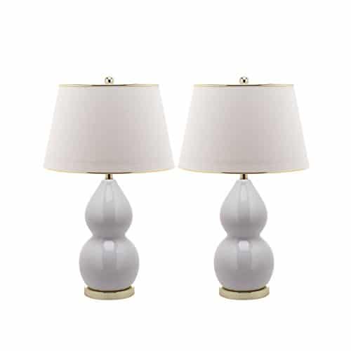 Gourd shaped lamps are a style icon! These white and gold ones would look stunning in a living room, home office or bedroom!