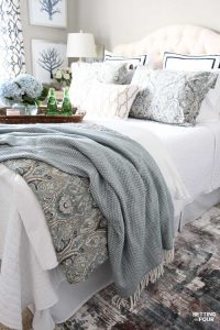 Guest Room Refresh - bedroom decor ideas. blue and white, cozy, elegant, transitional, coastal decorating, interiors