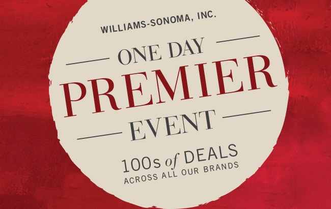 Pottery Barn Williams Sonoma Premier Day Sale Event One Day Only