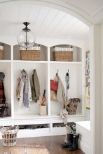 Entryway Organization & Storage Ideas for kids backpacks, coats and shoes.
