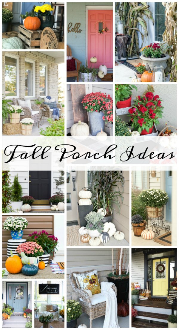 Get loads of Fall Decorating Tips and Ideas for your home here! See these 14 beautiful Fall Porch Decor Ideas - with fall flowers, pumpkins and cozy decor!