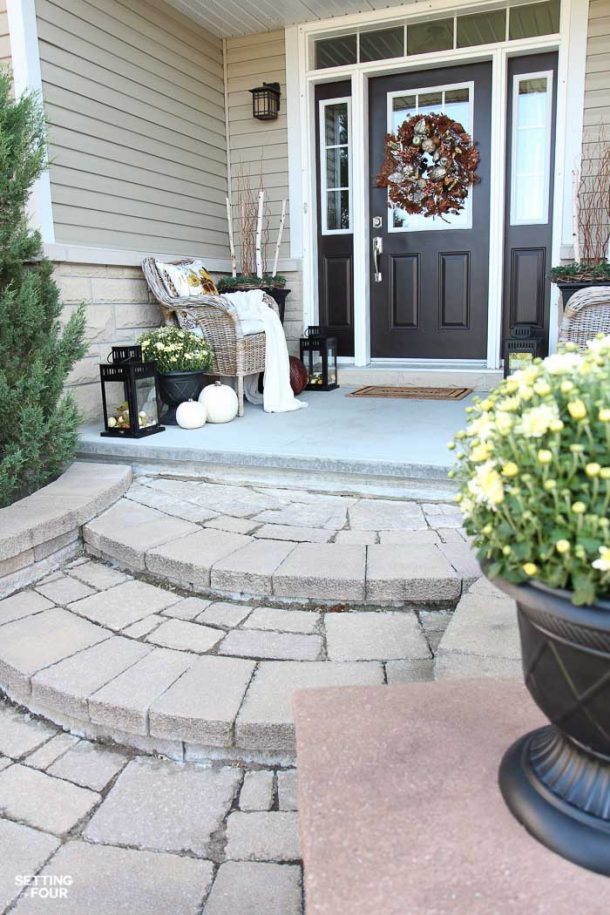 Cozy Rustic Fall Porch Decor - Setting for Four