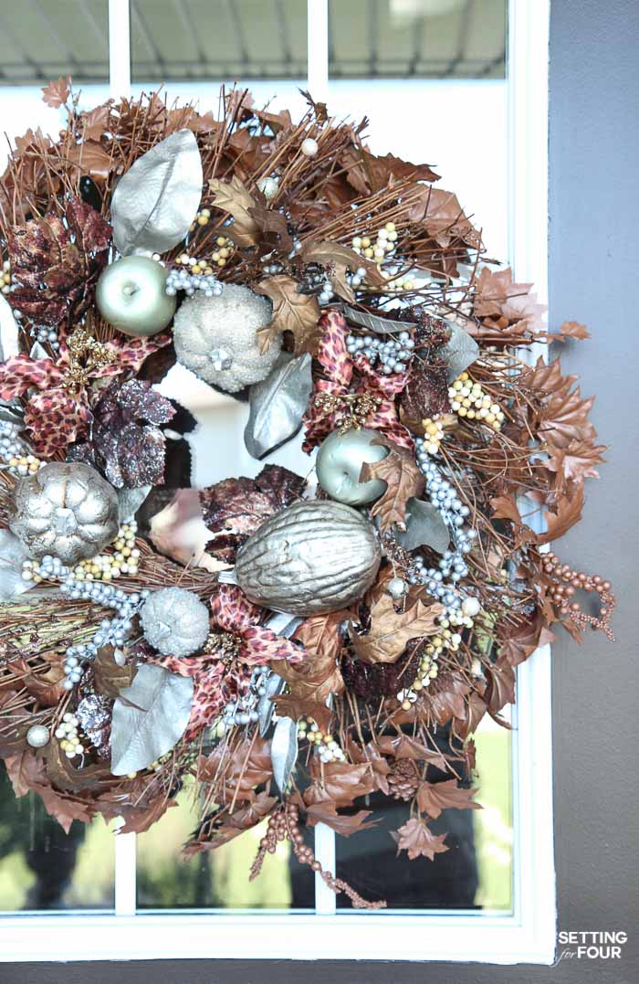 See this simple DIY trick to refresh a store bought Fall wreath!