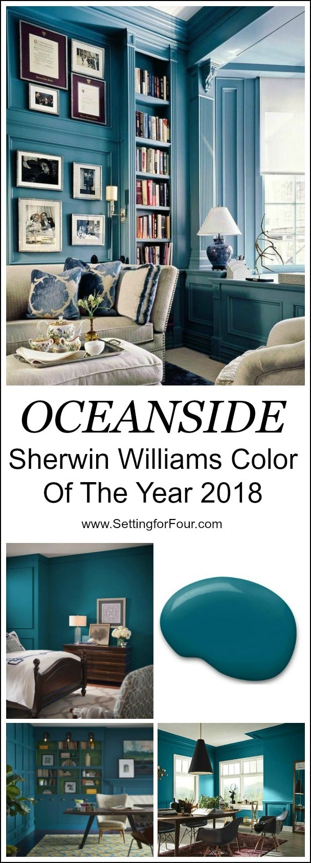 Sherwin Williams Oceanside Color Of The Year 2018 Setting For Four