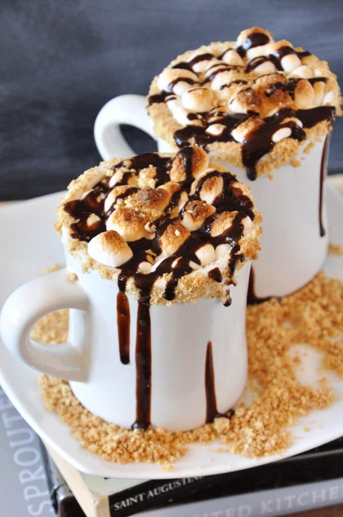 This Smores Hot Cocoa looks like the perfect drink to sip on a cold day! Yum! 