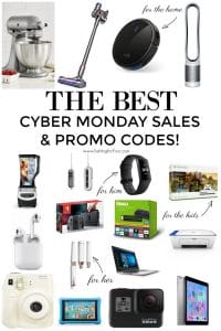 Check out this HUGE LIST of Cyber Monday Deals Sales and PROMO CODES. Finish your Christmas gift shopping! Electronics, tech, games, home decor, fashion for him, her, kids. #cybermonday #electronics #savings #deals #online #shopping #budget