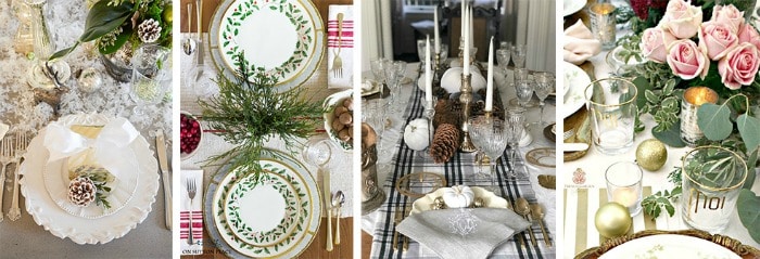 Love this! See how to create these 4 Beautiful Christmas Table Decor Ideas! Easy DIY entertaining idea for the home.